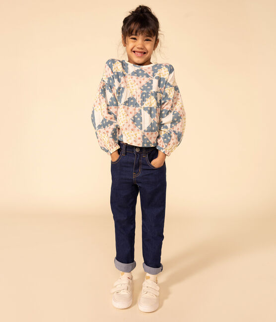 Blouse en gaze de coton enfant fille SALINE pink/MULTICO white
