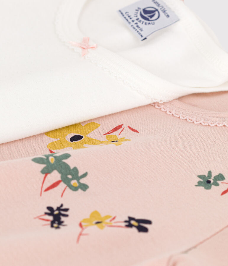 Girls' Short-sleeved Floral Cotton T-Shirt - 2-Pack variante 1