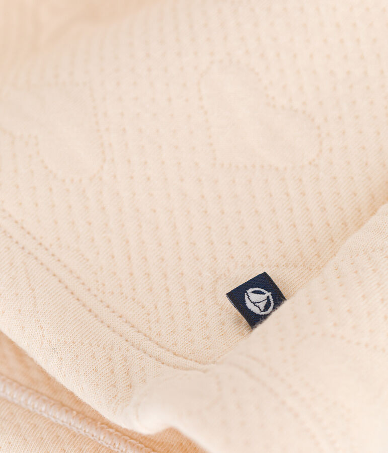 Girls' long-sleeved dress in two materials AVALANCHE Ecru