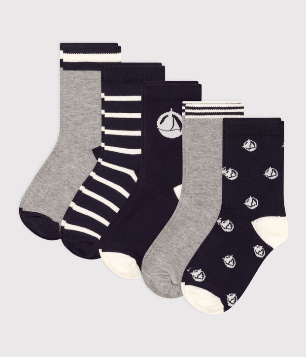 5 pairs of printed cotton socks for children multicolor