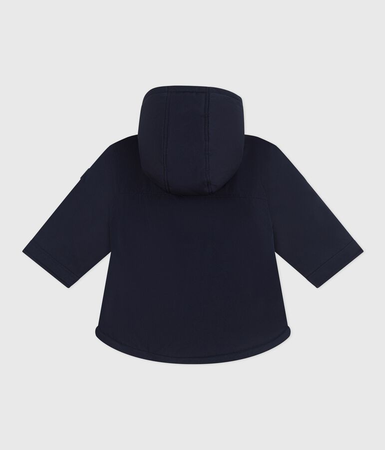 Babies' plain mid-length parka SMOKING blue