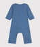 Babies' Footless Cotton Bodyjama BEACH blue/MARSHMALLOW