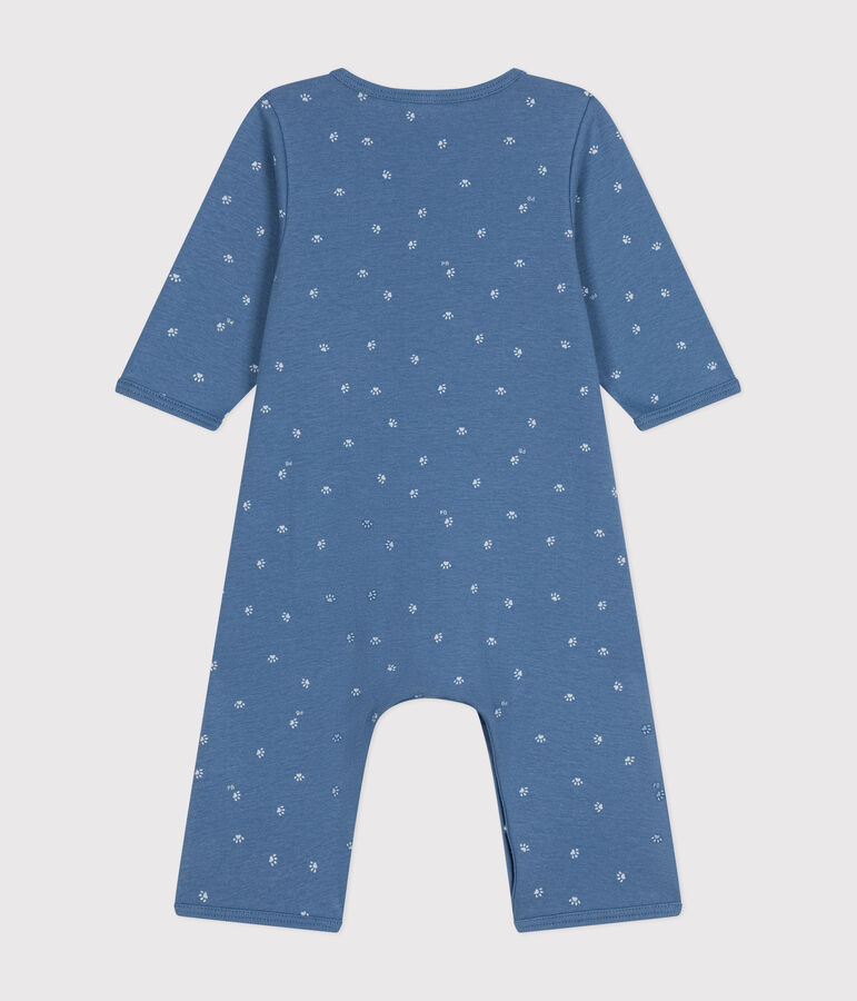 Babies' Footless Cotton Bodyjama blue/white