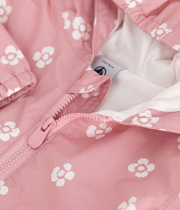 Floral print baby windbreaker pink/white