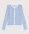 Women's plain cotton cardigan white/blue