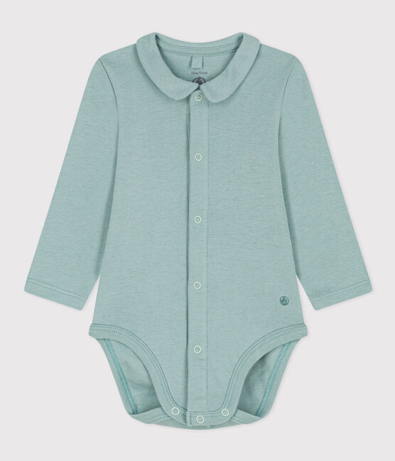Babies' Long-Sleeved Cotton Bodysuit With Collar PAUL green