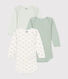 Babies' cotton long-sleeved mini whale-patterned bodysuits - 3-pack