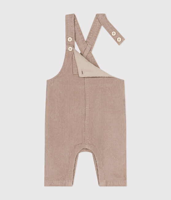 Babies' corduroy dungarees HUITRE