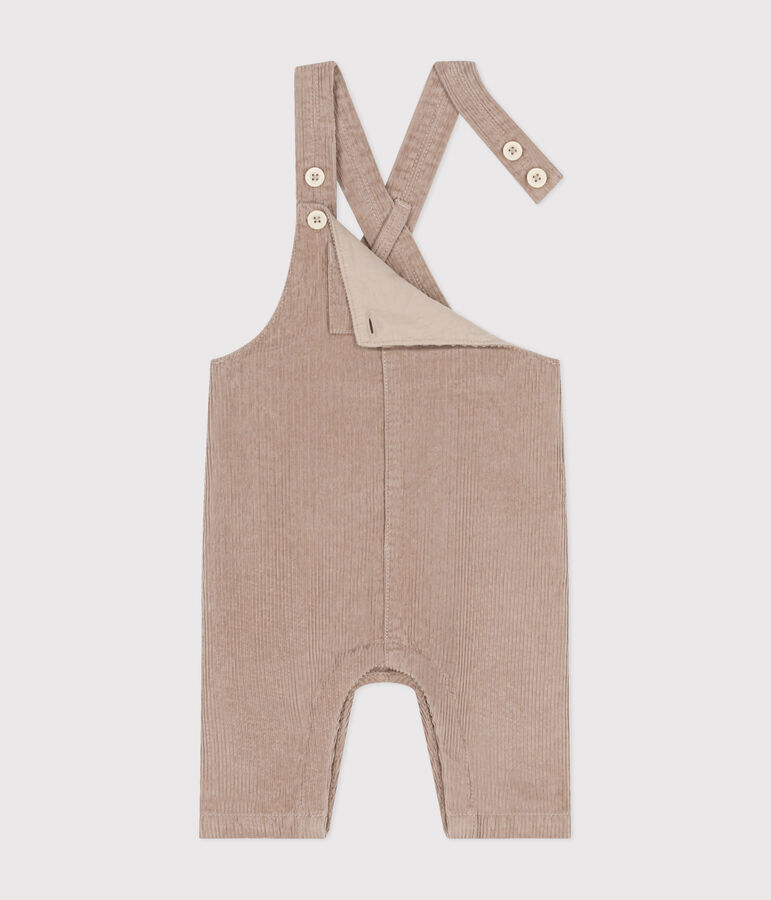Babies' corduroy dungarees beige