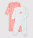 Baby Girls' Cotton Sleepsuits - 2-Pack