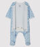 Unisex Baby's Tube Knit Bodyjama FRAICHEUR blue/MULTICO white