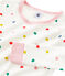 Girls' Snugfit Ribbed Pyjamas MARSHMALLOW white/MULTICO white