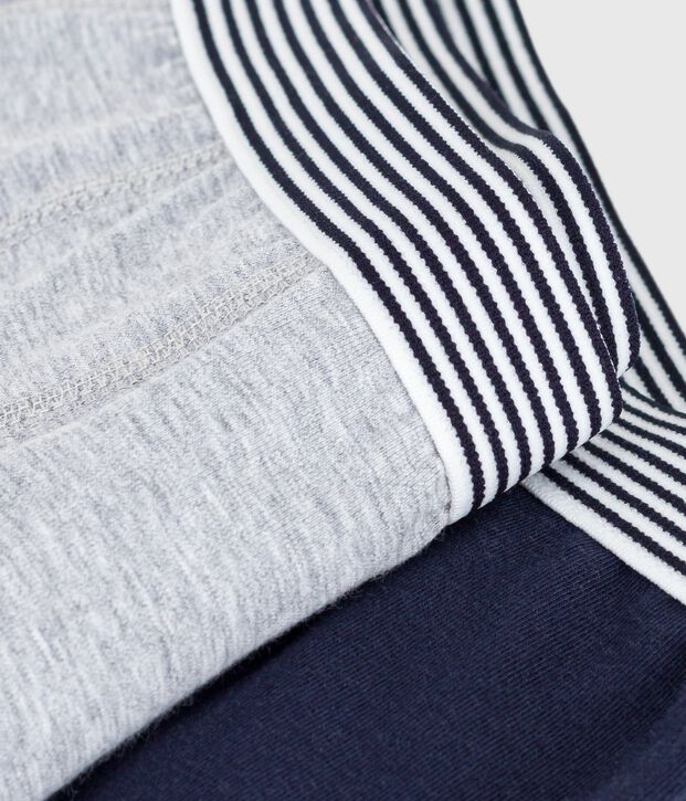 Pack of plain cotton and elastane boxers for children multicolor