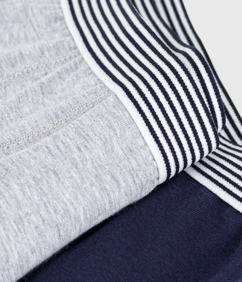 Pack of plain cotton and elastane boxers for children multicolor