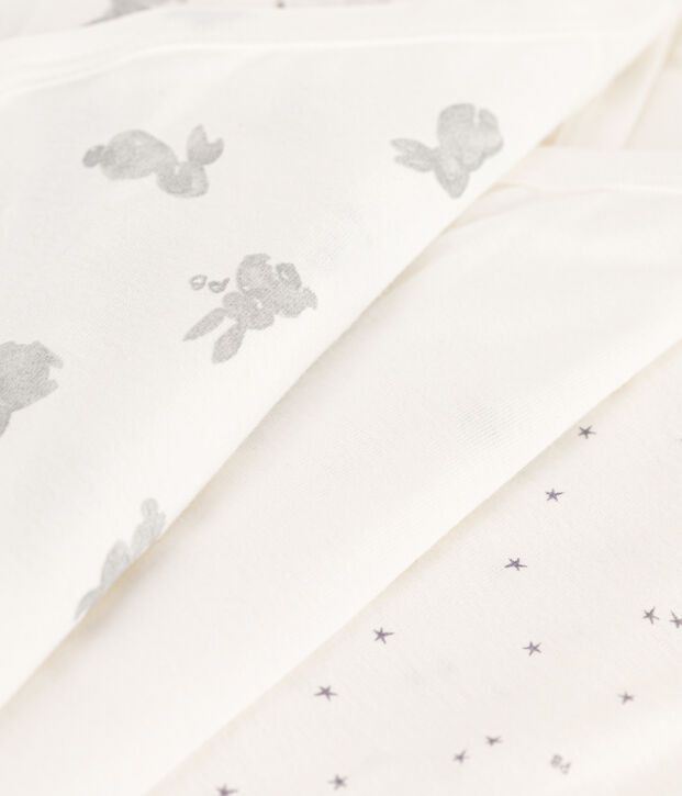 Wrapover short-sleeved rabbit themed bodysuits - Pack of 3 multicolor