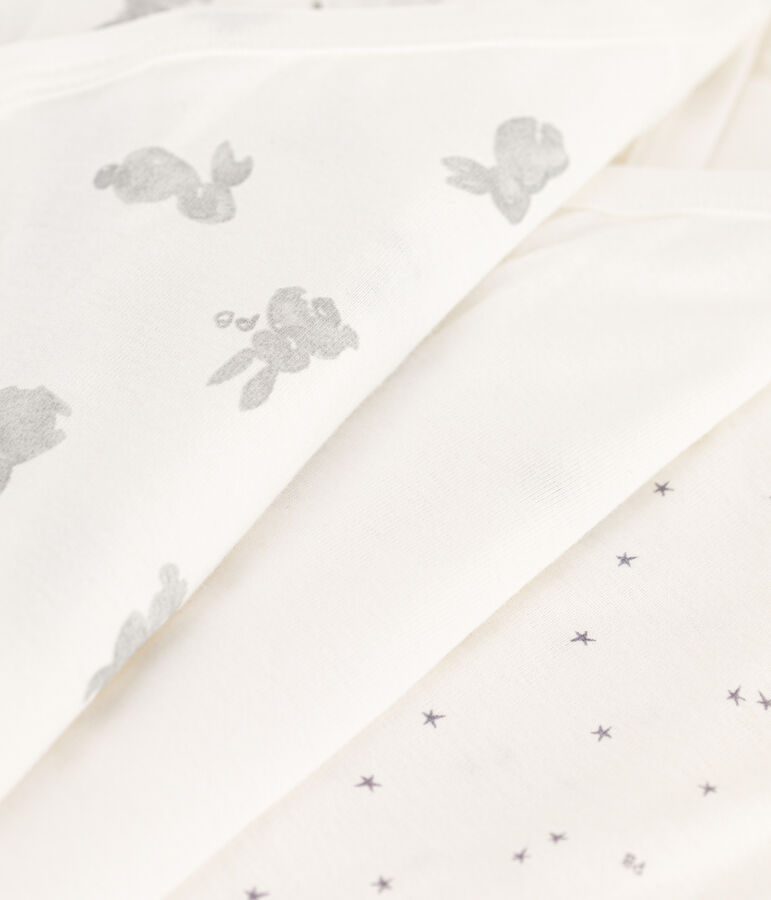 Wrapover short-sleeved rabbit themed bodysuits - Pack of 3 multicolor