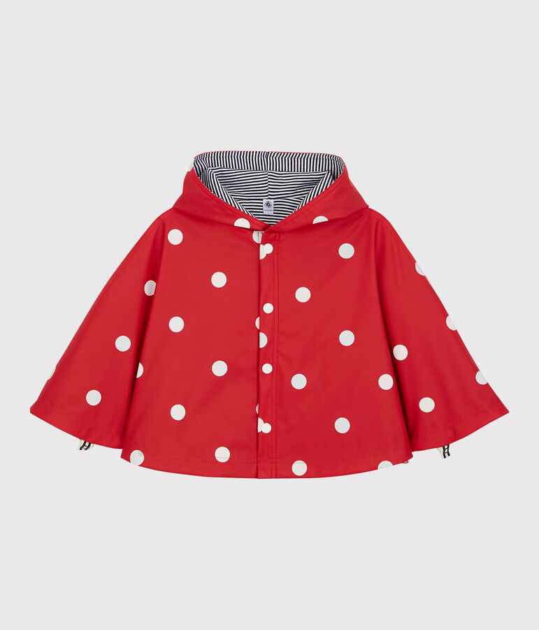 Babies' Spotted Rain Cape red/white