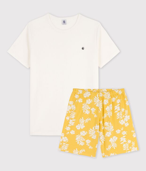Boys' Cotton Short Pyjamas white/yellow