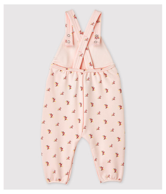 Baby Girls' Printed Fleece Dungarees FLEUR pink/MULTICO white