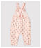 Baby Girls' Printed Fleece Dungarees FLEUR pink/MULTICO white