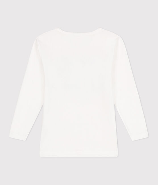 Children's long-sleeved cotton T-shirt ECUME white/MULTICO white