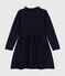 Girls' long-sleeved knitted dress SMOKING blue