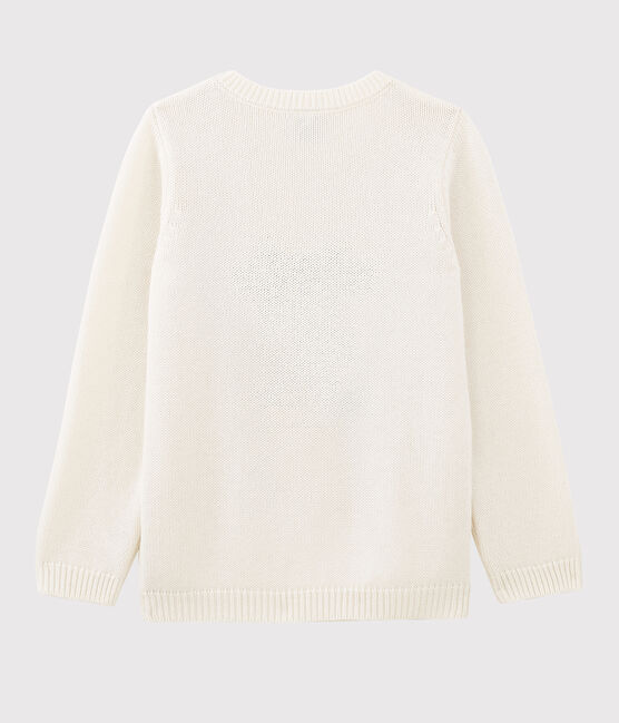 Wool and Cotton Long-Sleeved Knitted Jumper MARSHMALLOW white/MULTICO CN