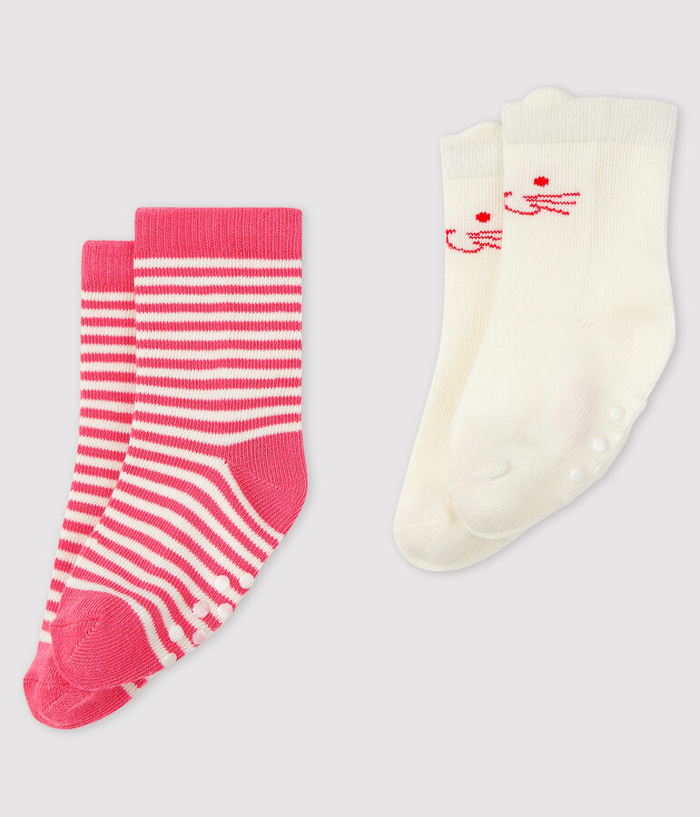 Pack of 2 pairs of socks for babies. multicolor