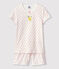 Girls' Pink Spotted Cotton Short Pyjamas MARSHMALLOW white/GRETEL pink