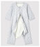 Babies' Footless Organic Cotton Bodyjama POUSSIERE grey/MARSHMALLOW white