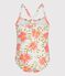 Children's one-piece floral swimsuit MARSHMALLOW white/MULTICO white
