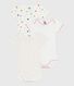 Pack of short-sleeved heart-print cotton bodies for babies