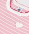 Children's short-sleeved stripy cotton dress pink/white