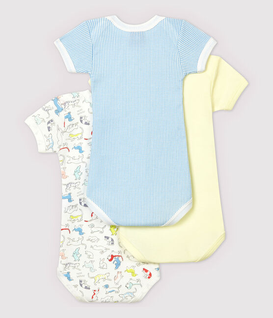 Babies' Puppy Pattern Short-Sleeved Organic Cotton Bodysuits - 3-Pack variante 1