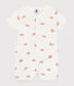 Babies' short cotton crab pattern jumpsuit