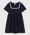 Children's short-sleeved plain cotton dress SMOKING blue