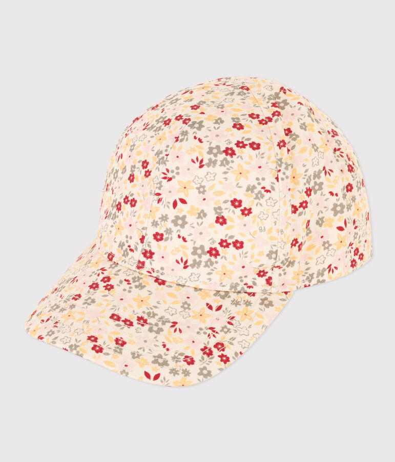 Girls' Floral Cap Ecru/multicolor