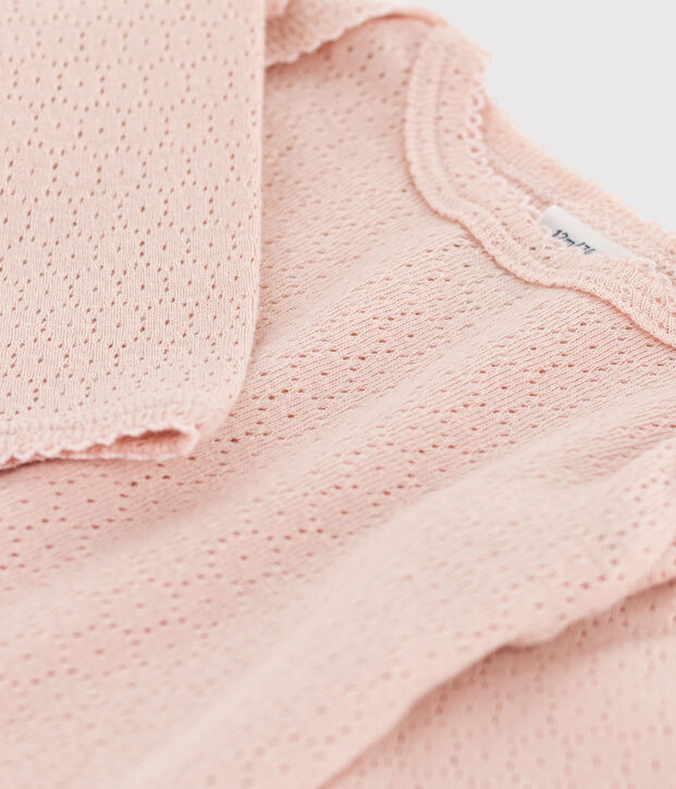 Babies' Long-Sleeved Openwork Bodysuit pink