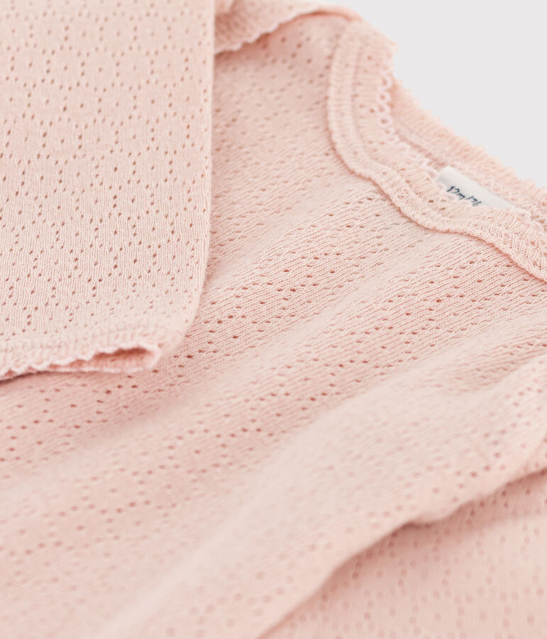 Babies' Long-Sleeved Openwork Bodysuit pink