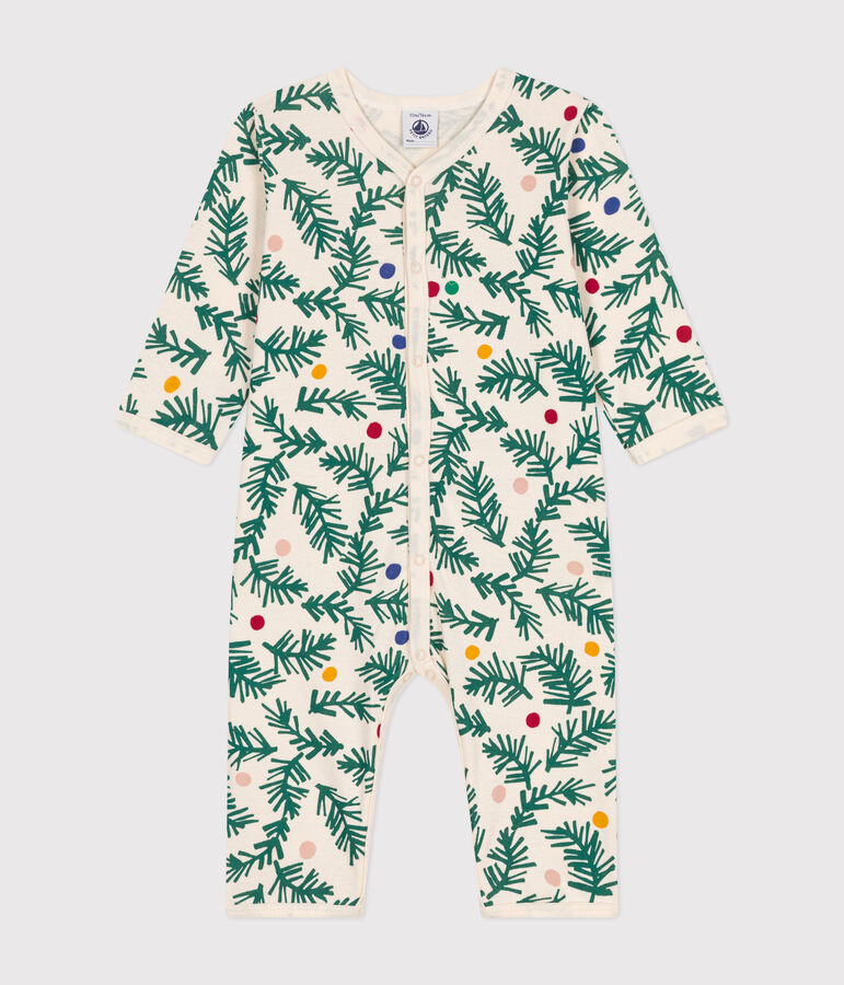 Babies' printed cotton footless pyjama suit Ecru/red