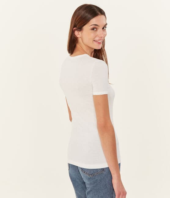 Women's short-sleeved plain t-shirt ECUME white