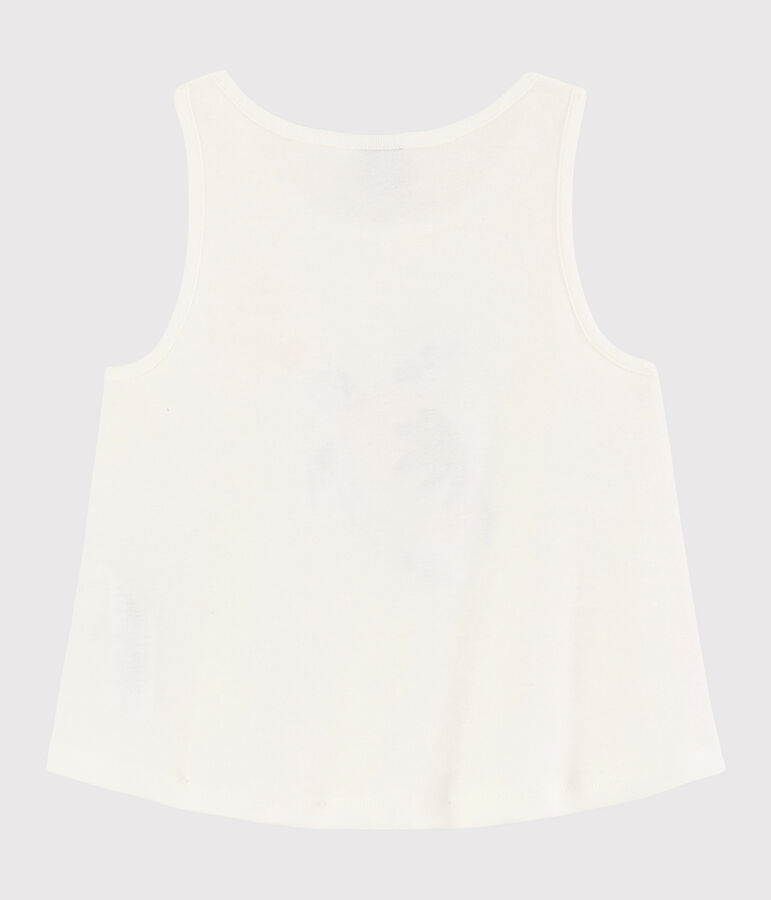 Girls' Cotton Vest MARSHMALLOW white