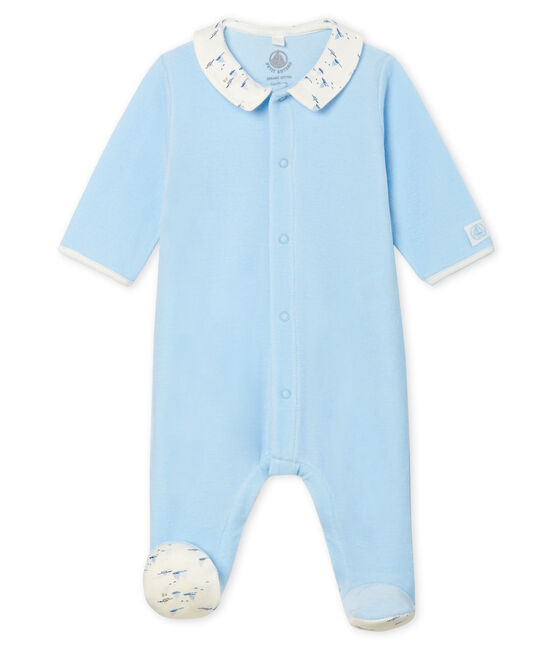 Baby Boys' Velour Sleepsuit TOUDOU blue