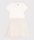 Children's short-sleeved cotton and tulle dress