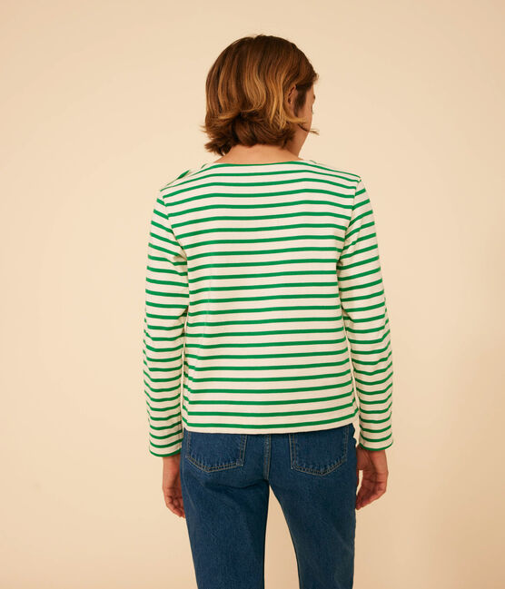 Women's Buttoned Cotton Breton Top AVALANCHE /PRADO