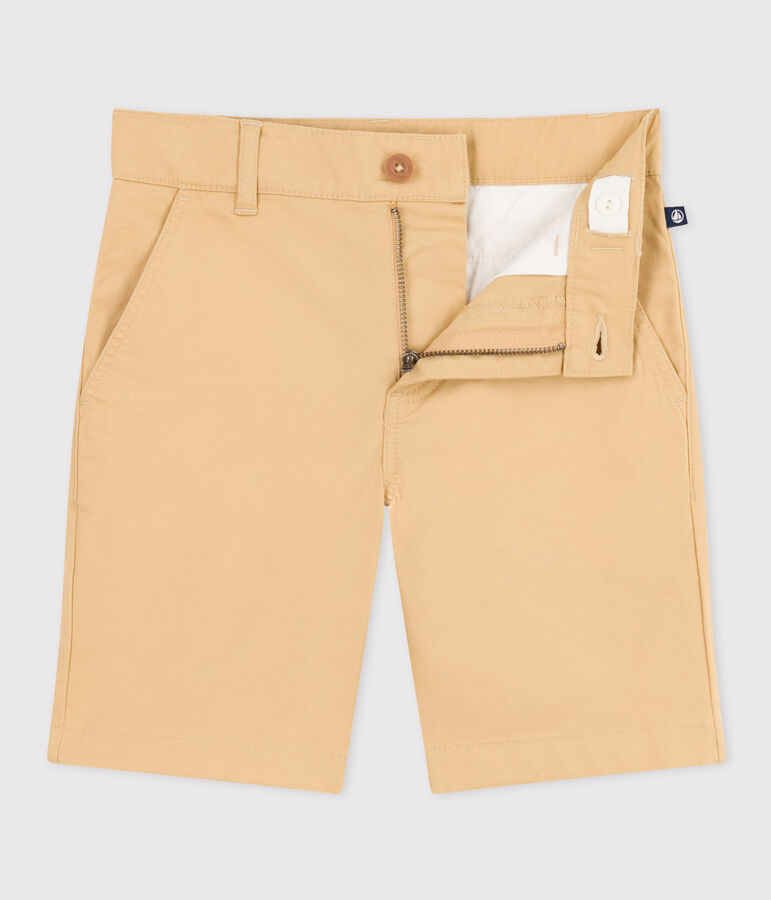 Boys' Cotton Canvas Bermuda Shorts FACILE beige