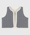 Sleeveless baby vest in milleraies cotton and sherpa MILK /MULTICO