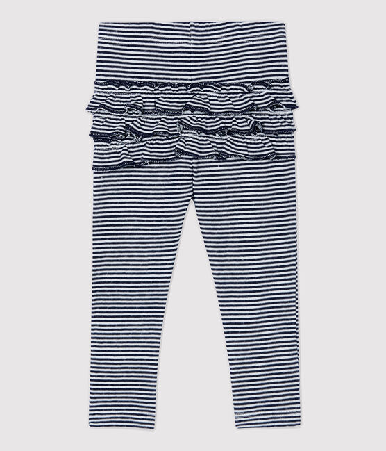 Babies' Cotton Leggings SMOKING blue/MARSHMALLOW white