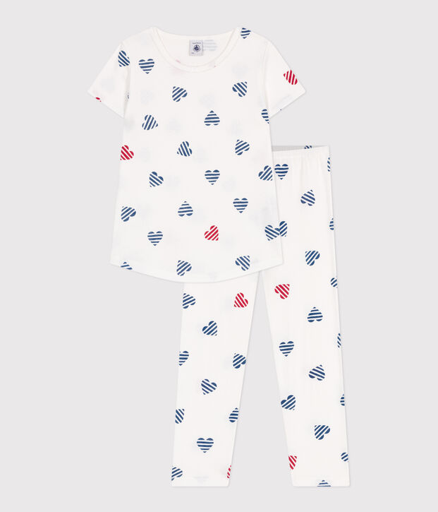Children's floral cotton pyjamas white/red/multicolor
