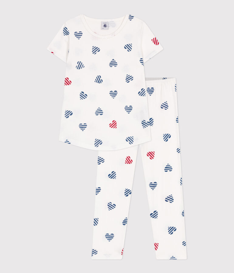Children's floral cotton pyjamas white/red/multicolor